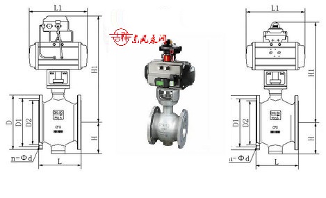 氣動(dòng)偏心半球閥結(jié)構(gòu)圖